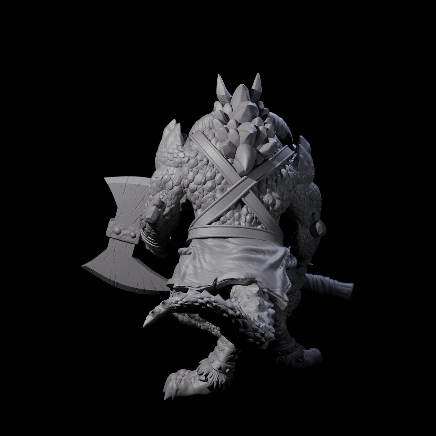 Stocky Dragonborn Barbarian Miniature for Dungeons and Dragons, Pathfinder or other TTRPGs