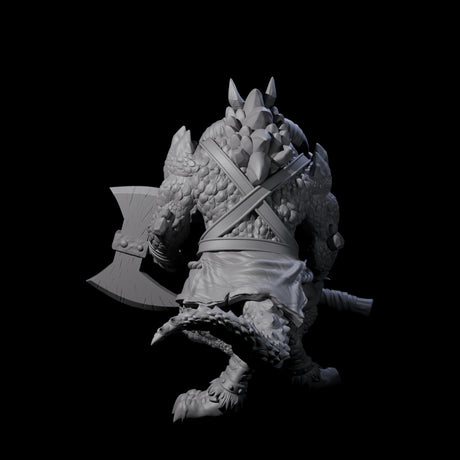 Stocky Dragonborn Barbarian Miniature for Dungeons and Dragons, Pathfinder or other TTRPGs