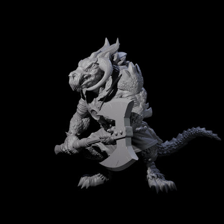 Stocky Dragonborn Barbarian Miniature for Dungeons and Dragons, Pathfinder or other TTRPGs