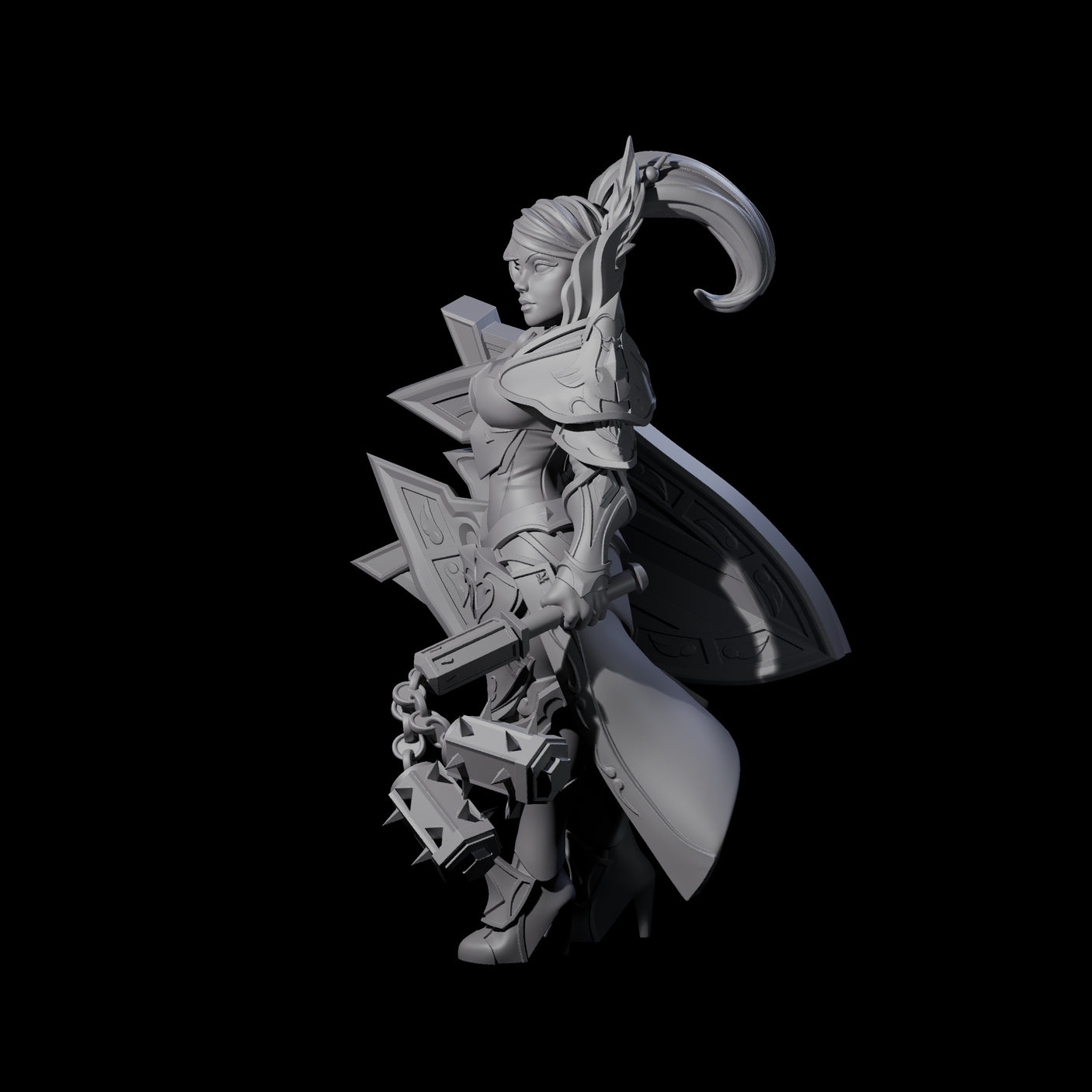 Stoic Dragon Guard Champion Miniature for Dungeons and Dragons, Pathfinder or other TTRPGs