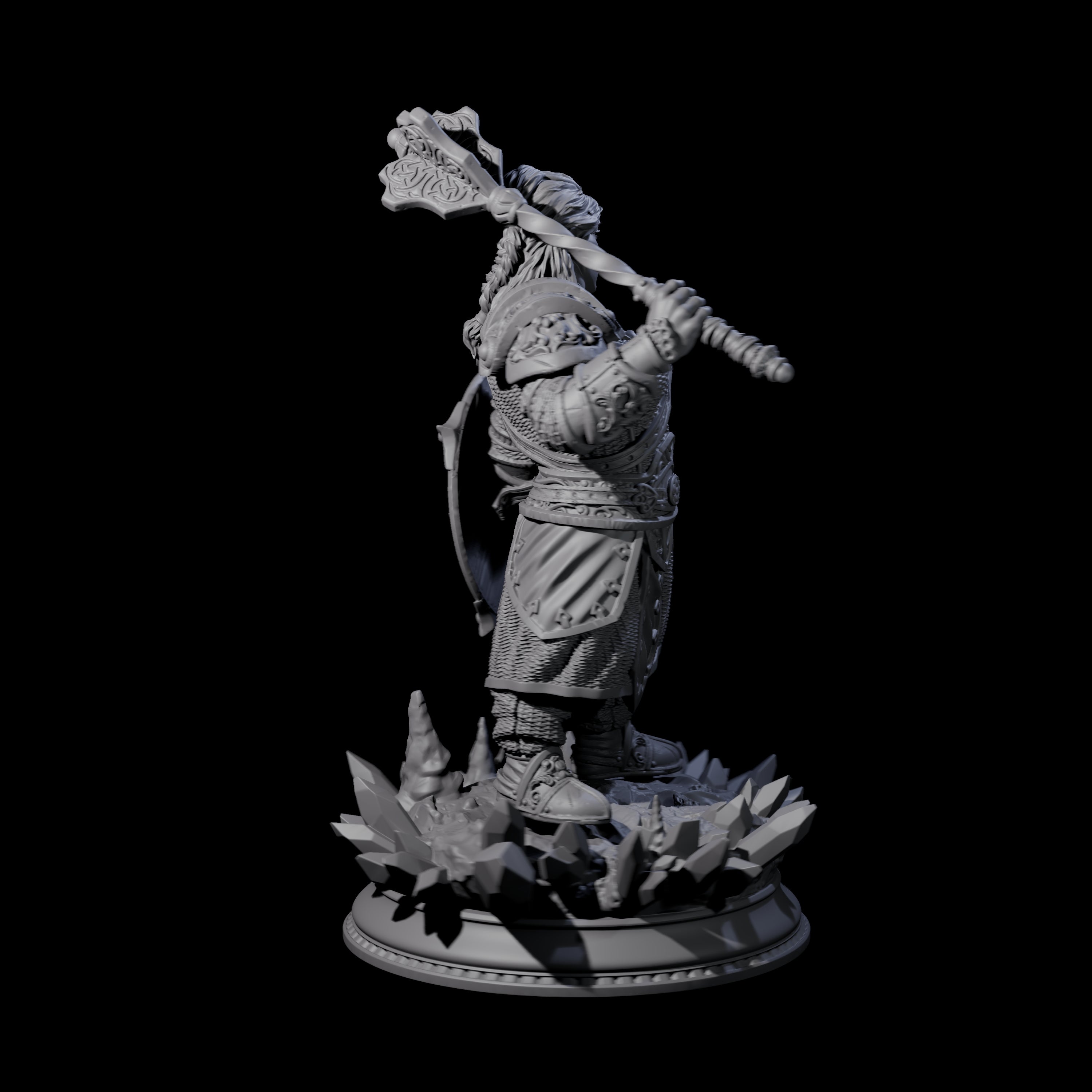 Stoic Female Dwarf Fighter Miniature for Dungeons and Dragons, Pathfinder or other TTRPGs