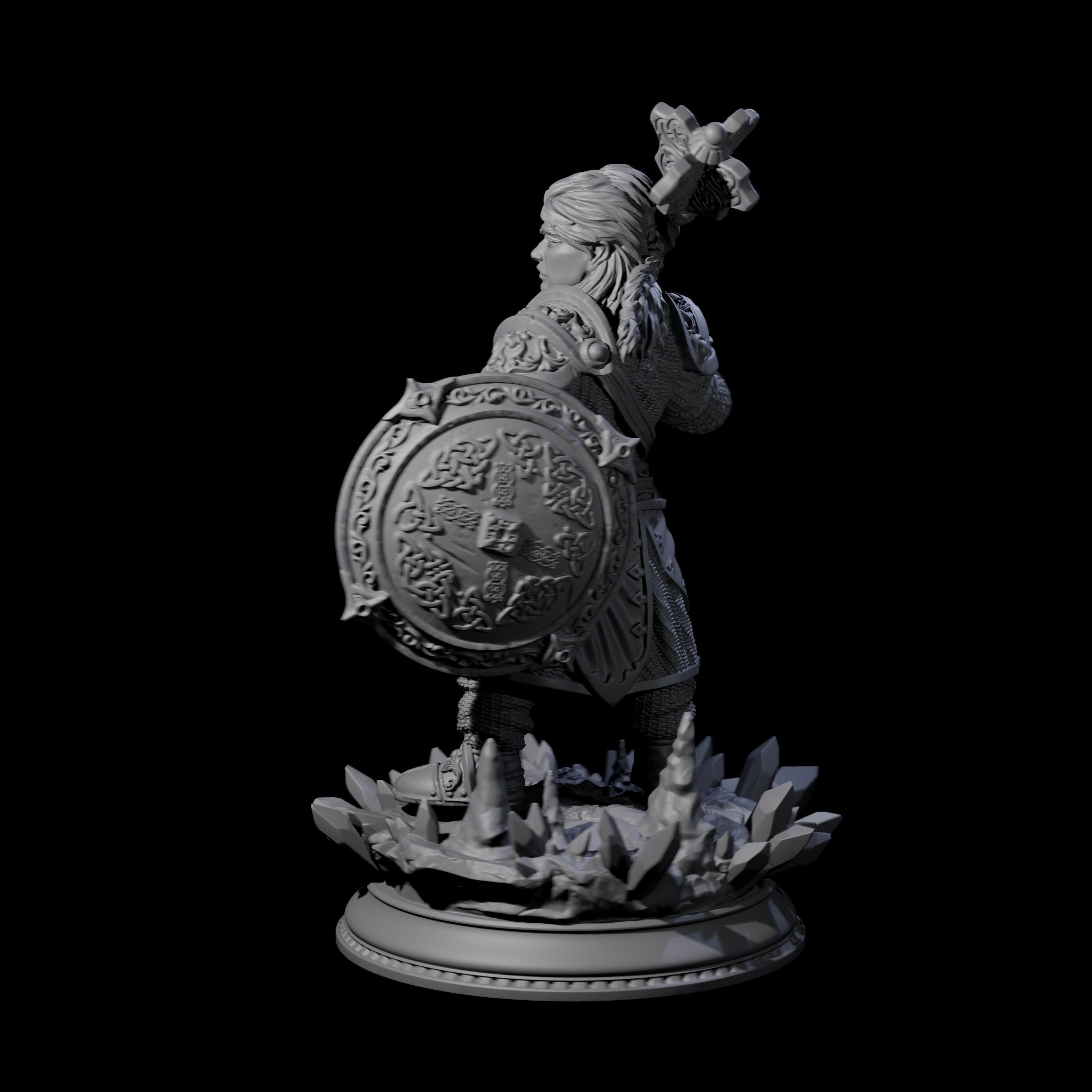Stoic Female Dwarf Fighter Miniature for Dungeons and Dragons, Pathfinder or other TTRPGs