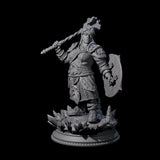 Stoic Female Dwarf Fighter Miniature for Dungeons and Dragons, Pathfinder or other TTRPGs