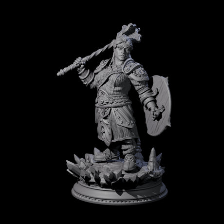 Stoic Female Dwarf Fighter Miniature for Dungeons and Dragons, Pathfinder or other TTRPGs