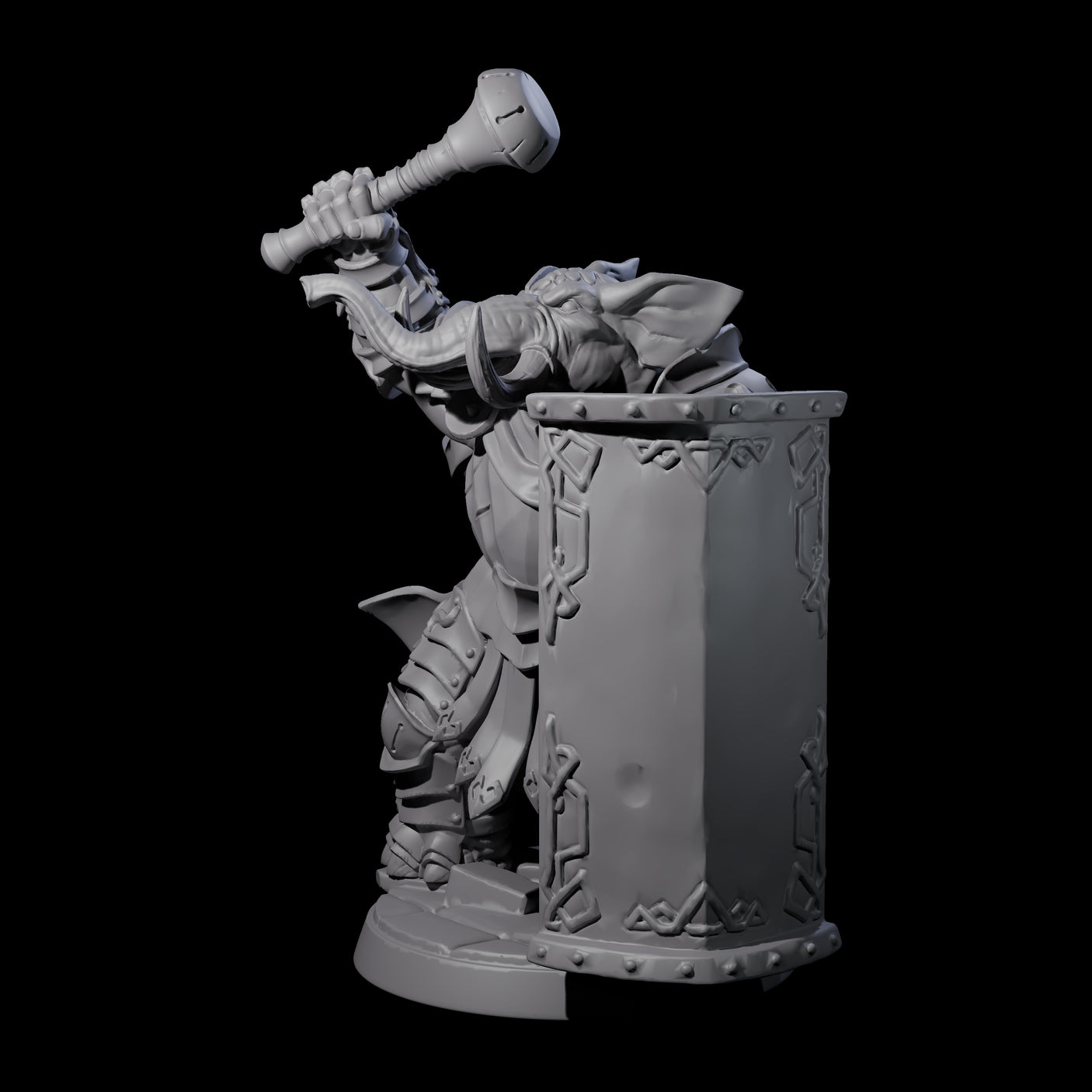 Stoic Loxodon Guard B Miniature for Dungeons and Dragons, Pathfinder or other TTRPGs