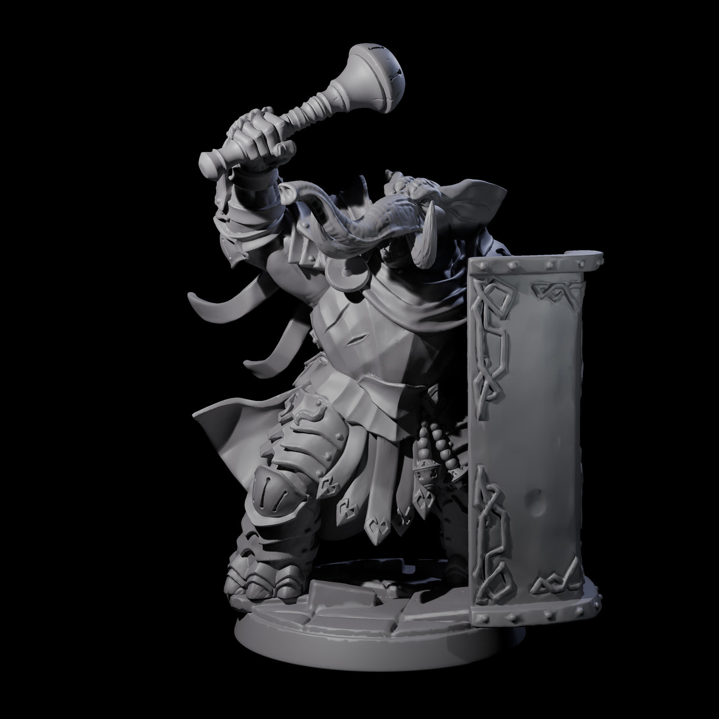 Stoic Loxodon Guard B Miniature for Dungeons and Dragons, Pathfinder or other TTRPGs