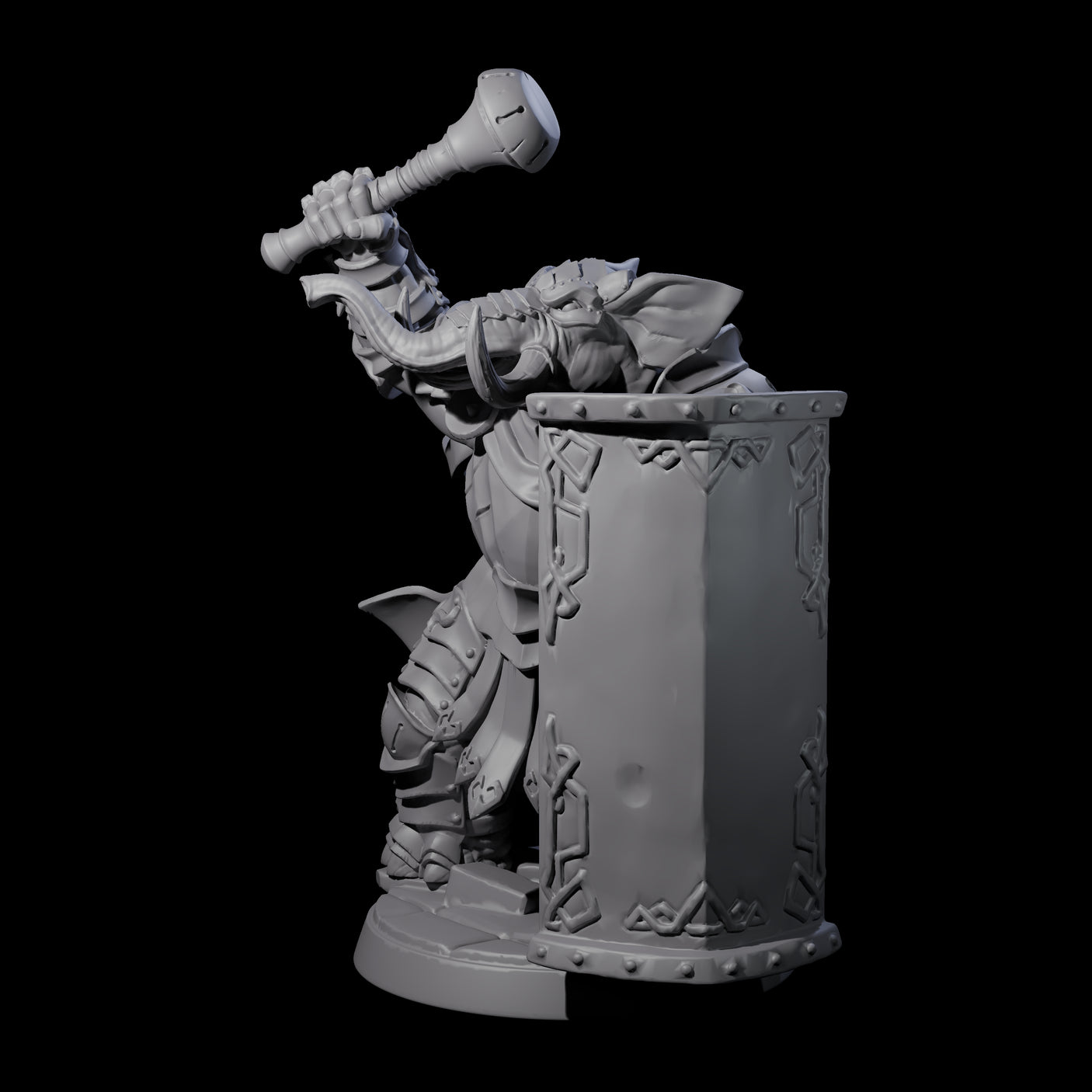 Stoic Loxodon Guard B Miniature for Dungeons and Dragons, Pathfinder or other TTRPGs