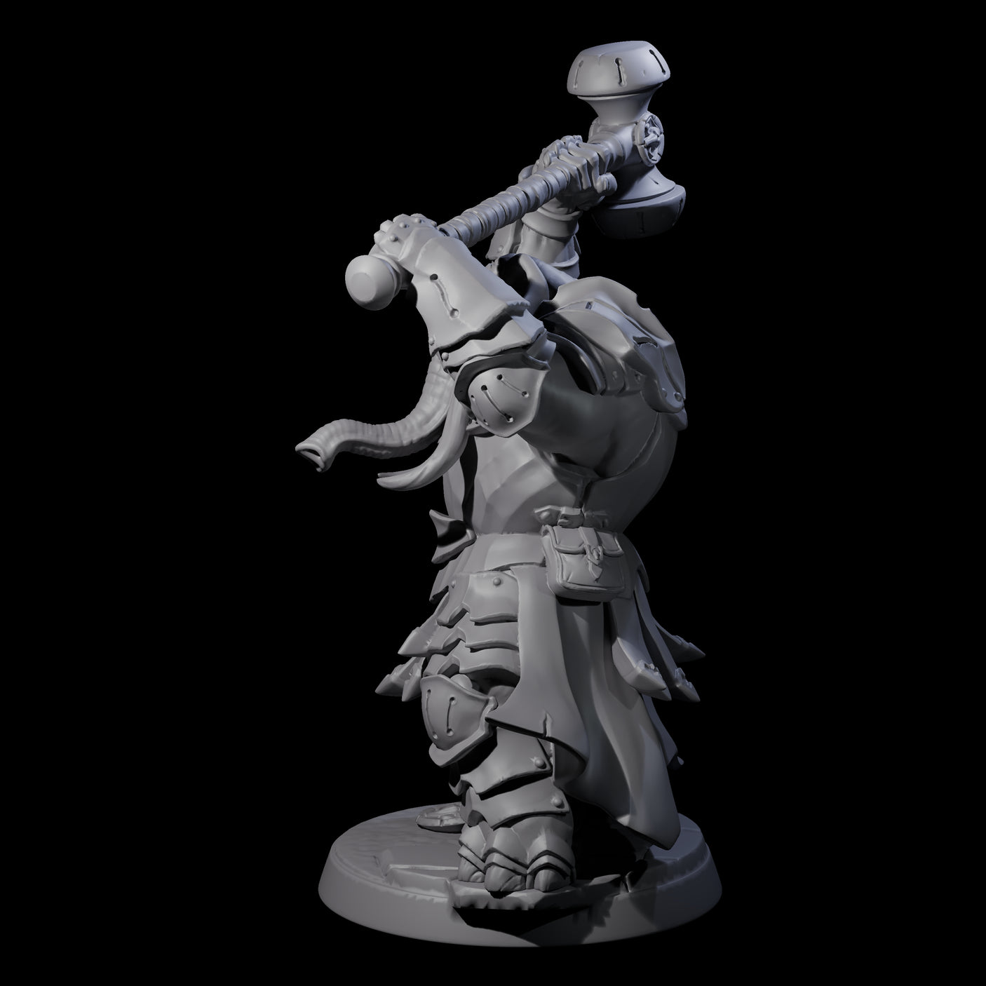 Stoic Loxodon Guard C Miniature for Dungeons and Dragons, Pathfinder or other TTRPGs