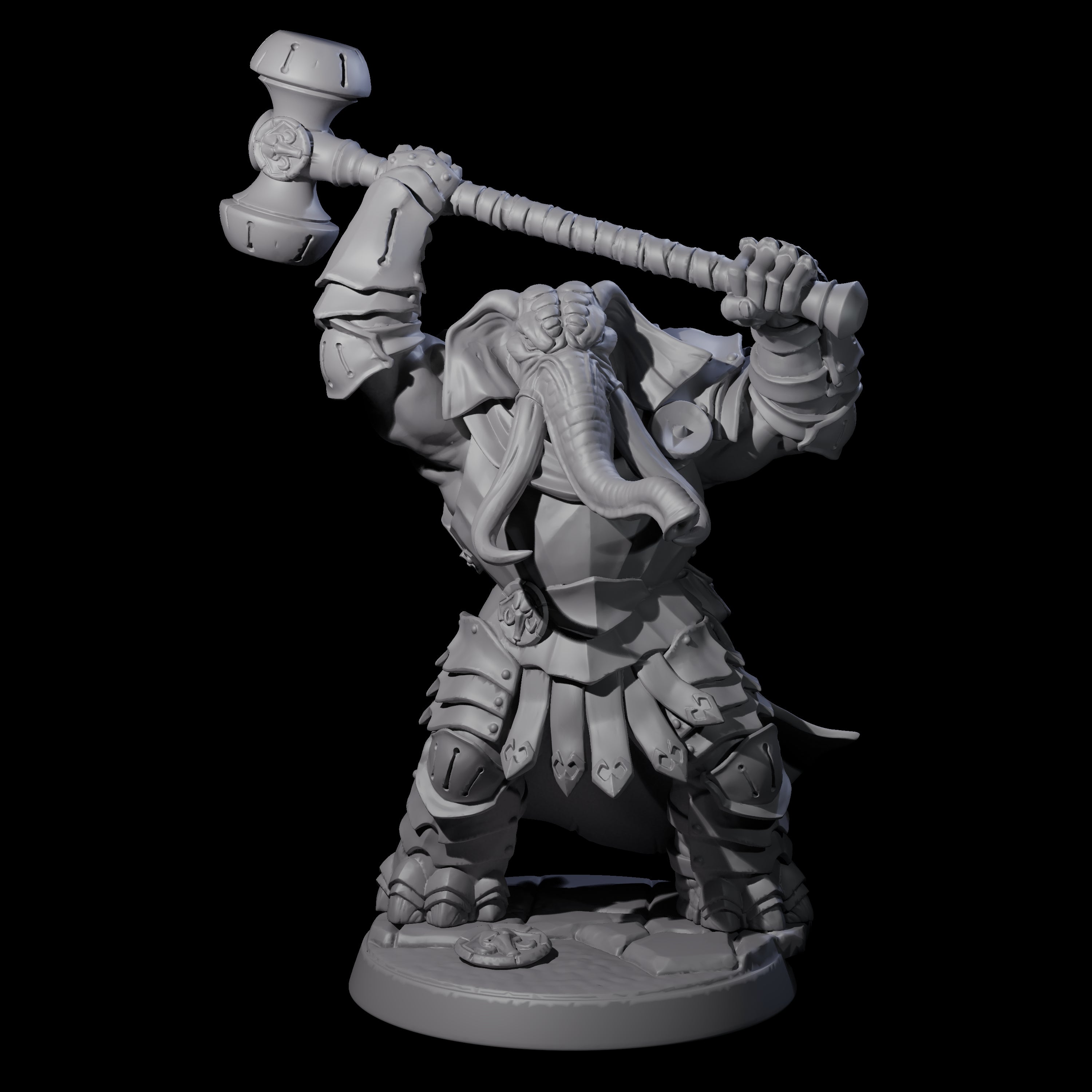 Stoic Loxodon Guard C Miniature for Dungeons and Dragons, Pathfinder or other TTRPGs