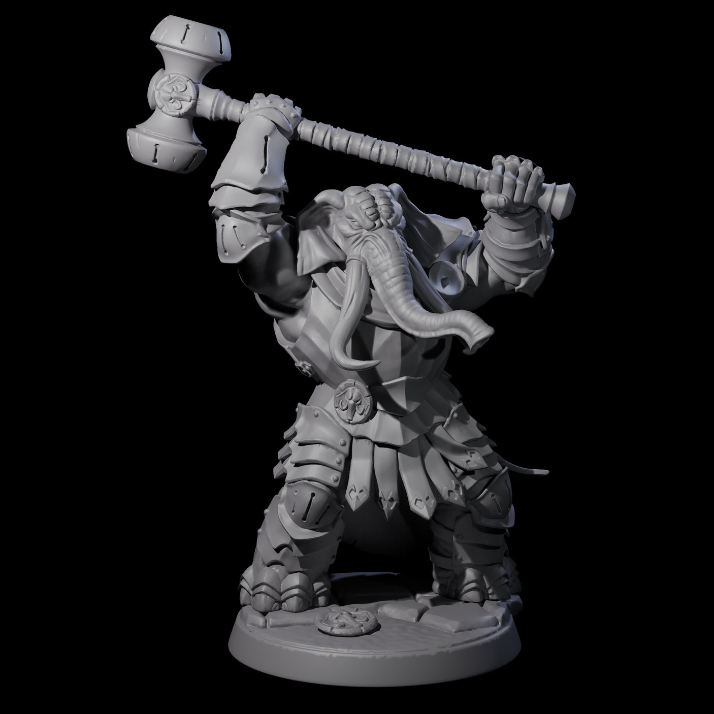 Stoic Loxodon Guard C Miniature for Dungeons and Dragons, Pathfinder or other TTRPGs