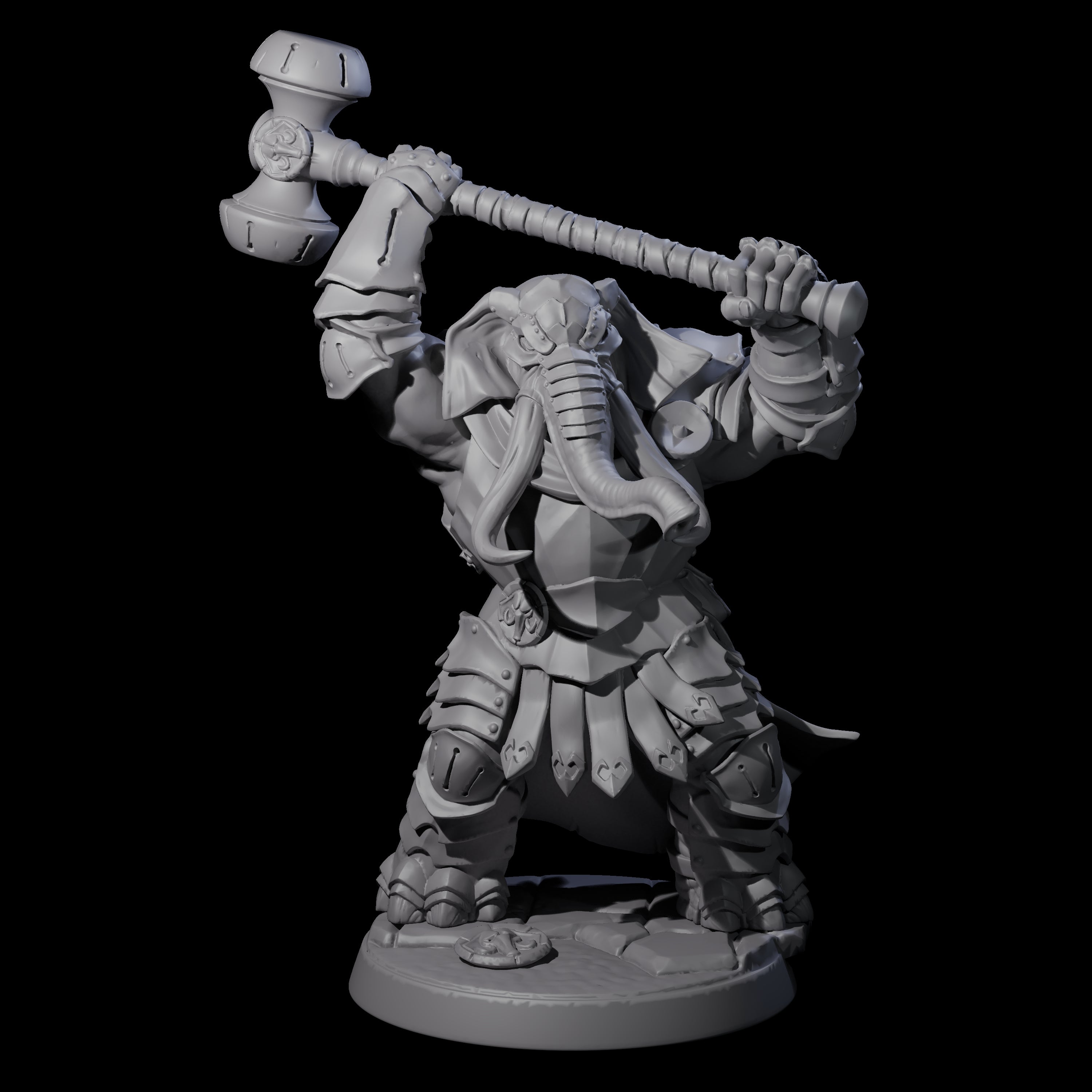 Stoic Loxodon Guard C Miniature for Dungeons and Dragons, Pathfinder or other TTRPGs