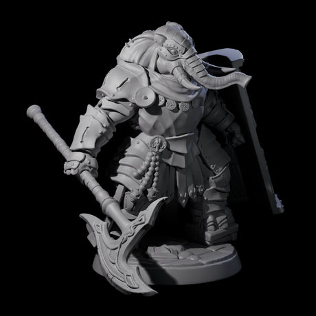 Stoic Loxodon Guard D Miniature for Dungeons and Dragons, Pathfinder or other TTRPGs