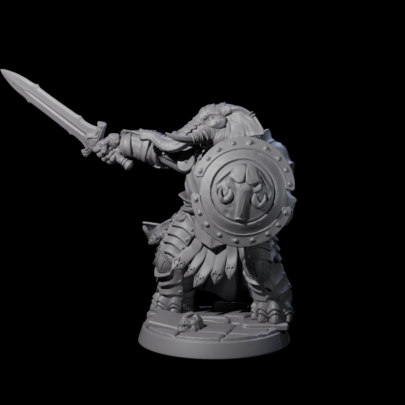 Stoic Loxodon Guard E Miniature for Dungeons and Dragons, Pathfinder or other TTRPGs