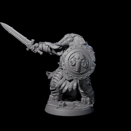 Stoic Loxodon Guard E Miniature for Dungeons and Dragons, Pathfinder or other TTRPGs