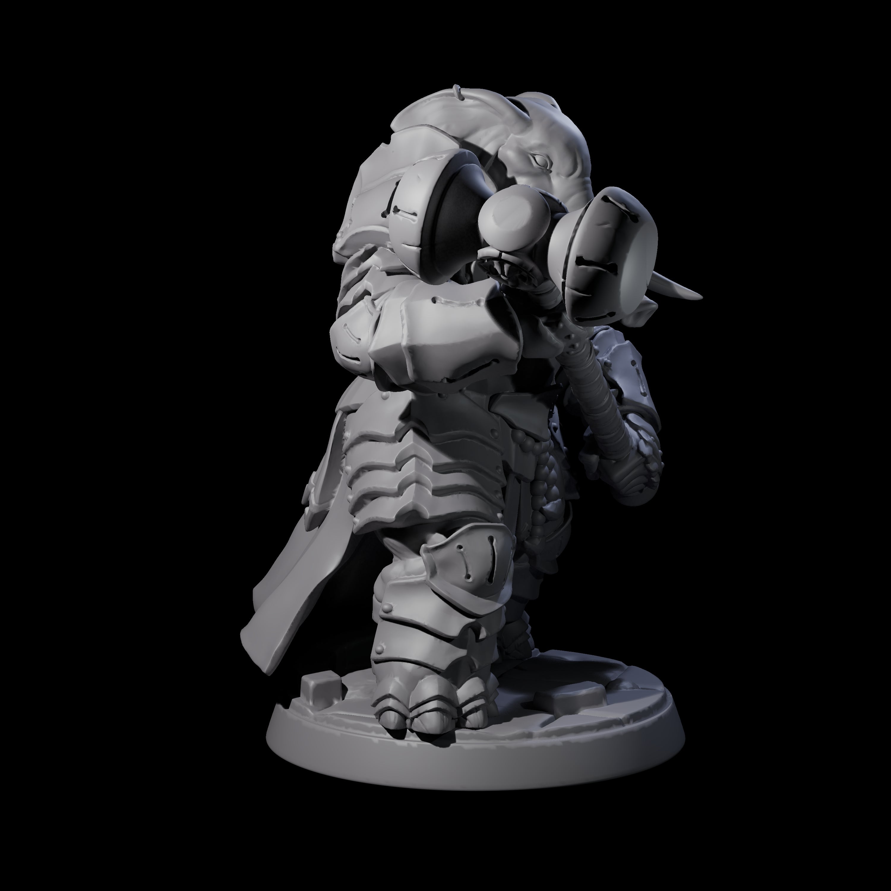 Stoic Loxodon Guard F Miniature for Dungeons and Dragons, Pathfinder or other TTRPGs