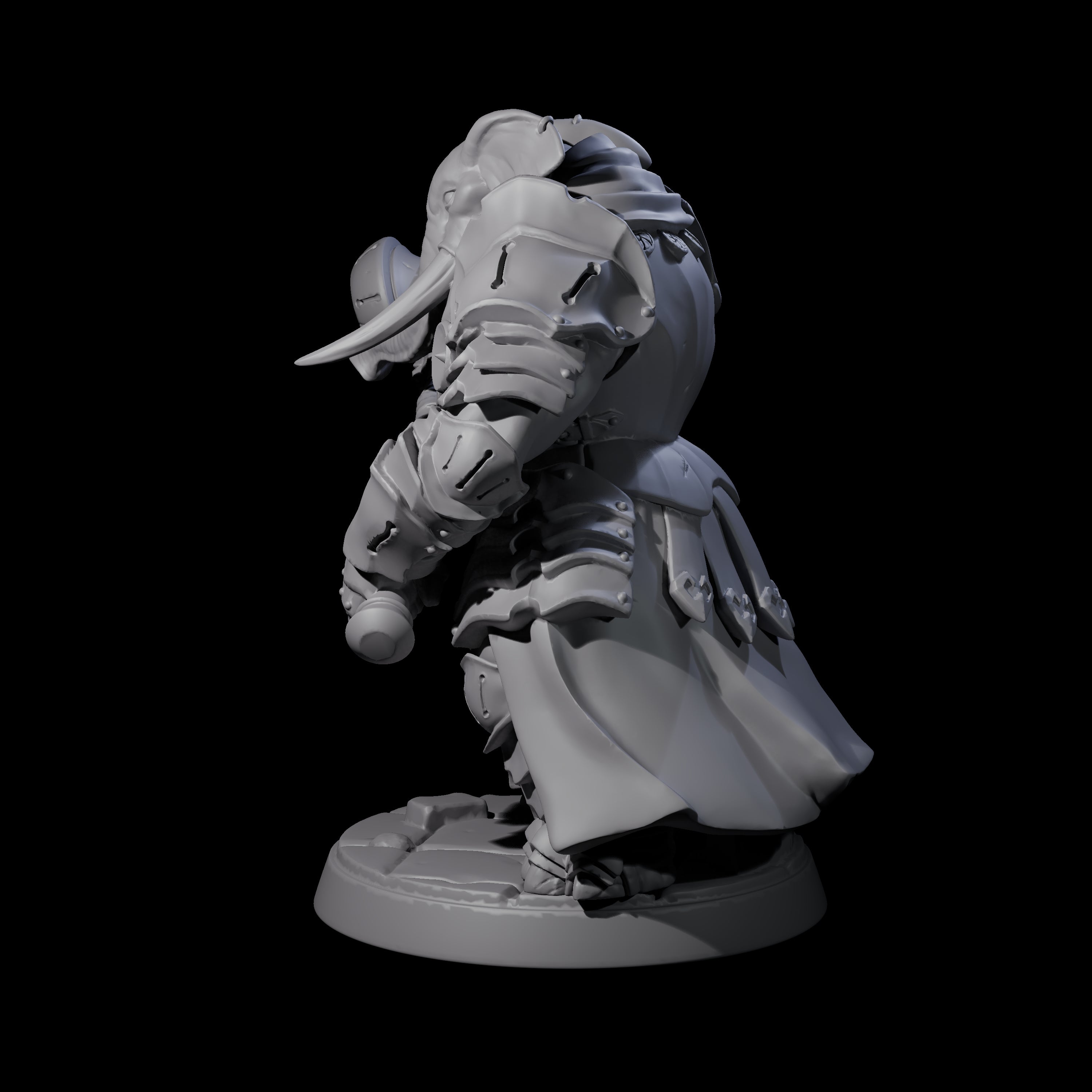 Stoic Loxodon Guard F Miniature for Dungeons and Dragons, Pathfinder or other TTRPGs