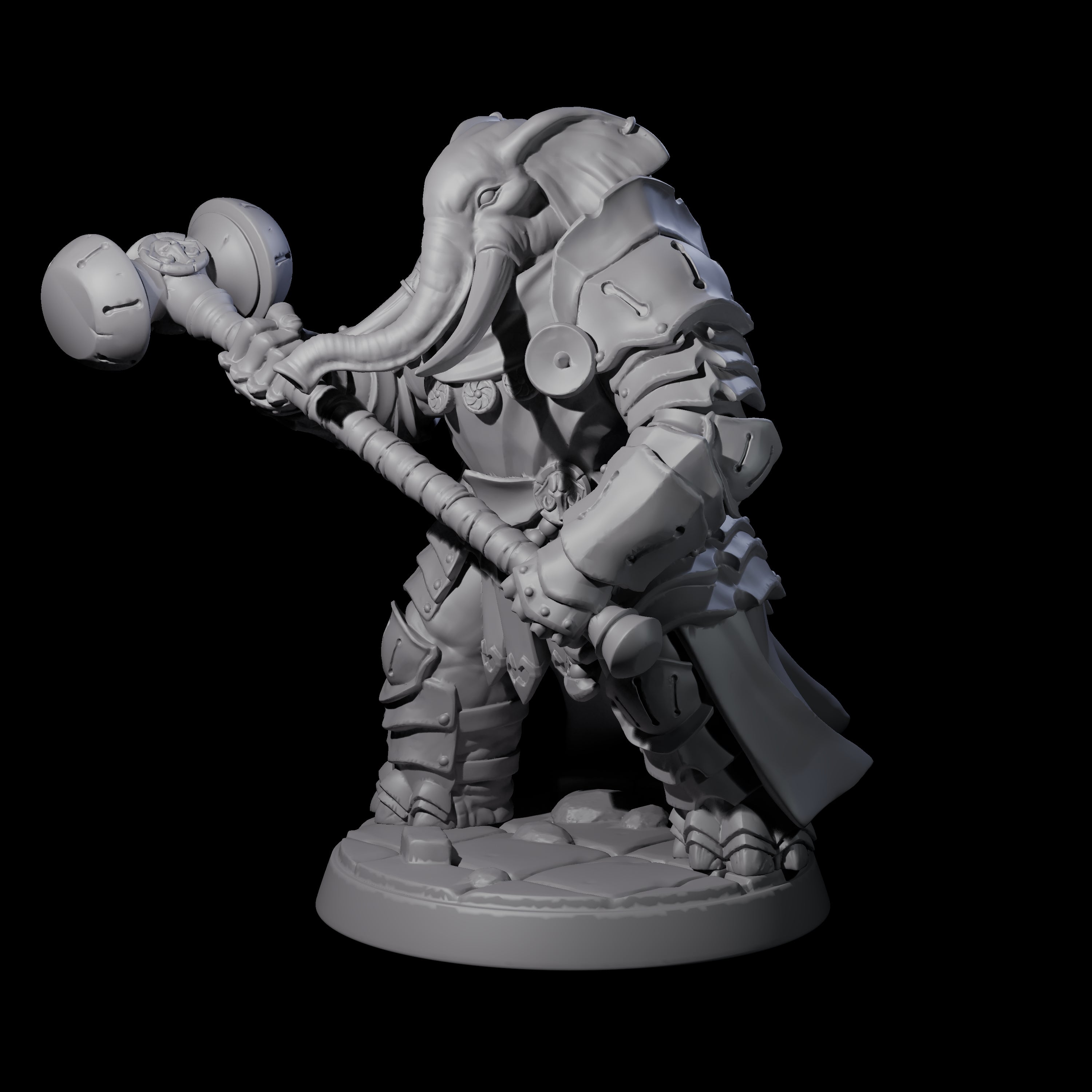Stoic Loxodon Guard F Miniature for Dungeons and Dragons, Pathfinder or other TTRPGs
