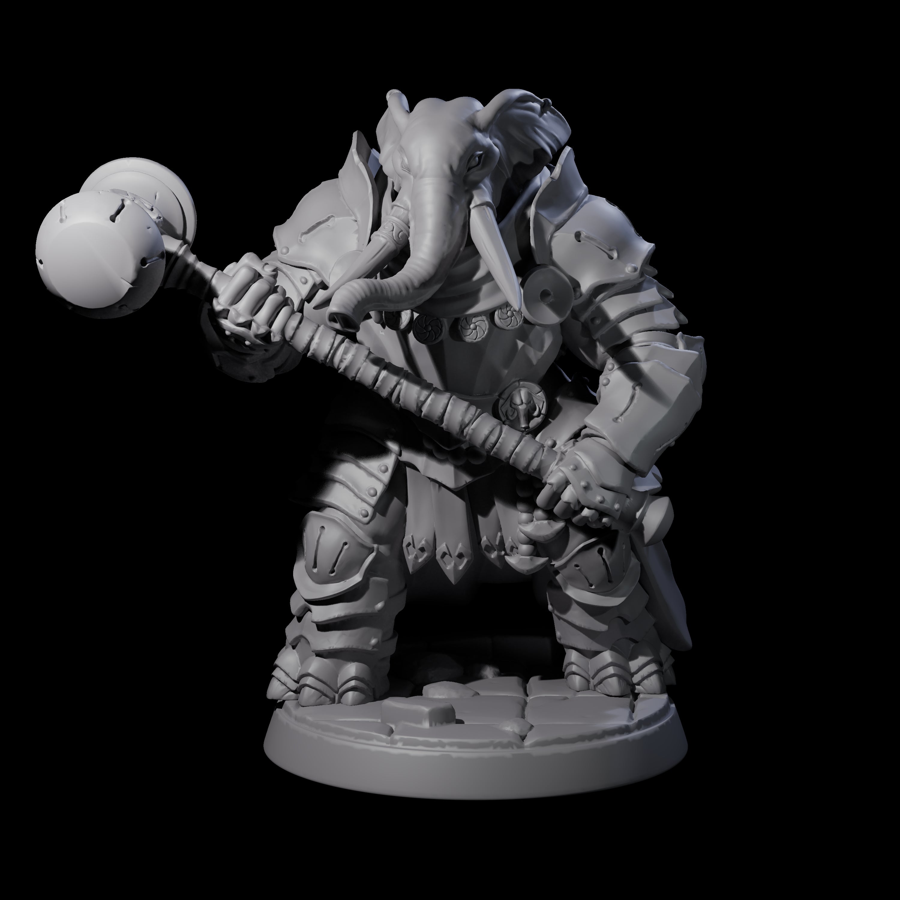 Stoic Loxodon Guard F Miniature for Dungeons and Dragons, Pathfinder or other TTRPGs