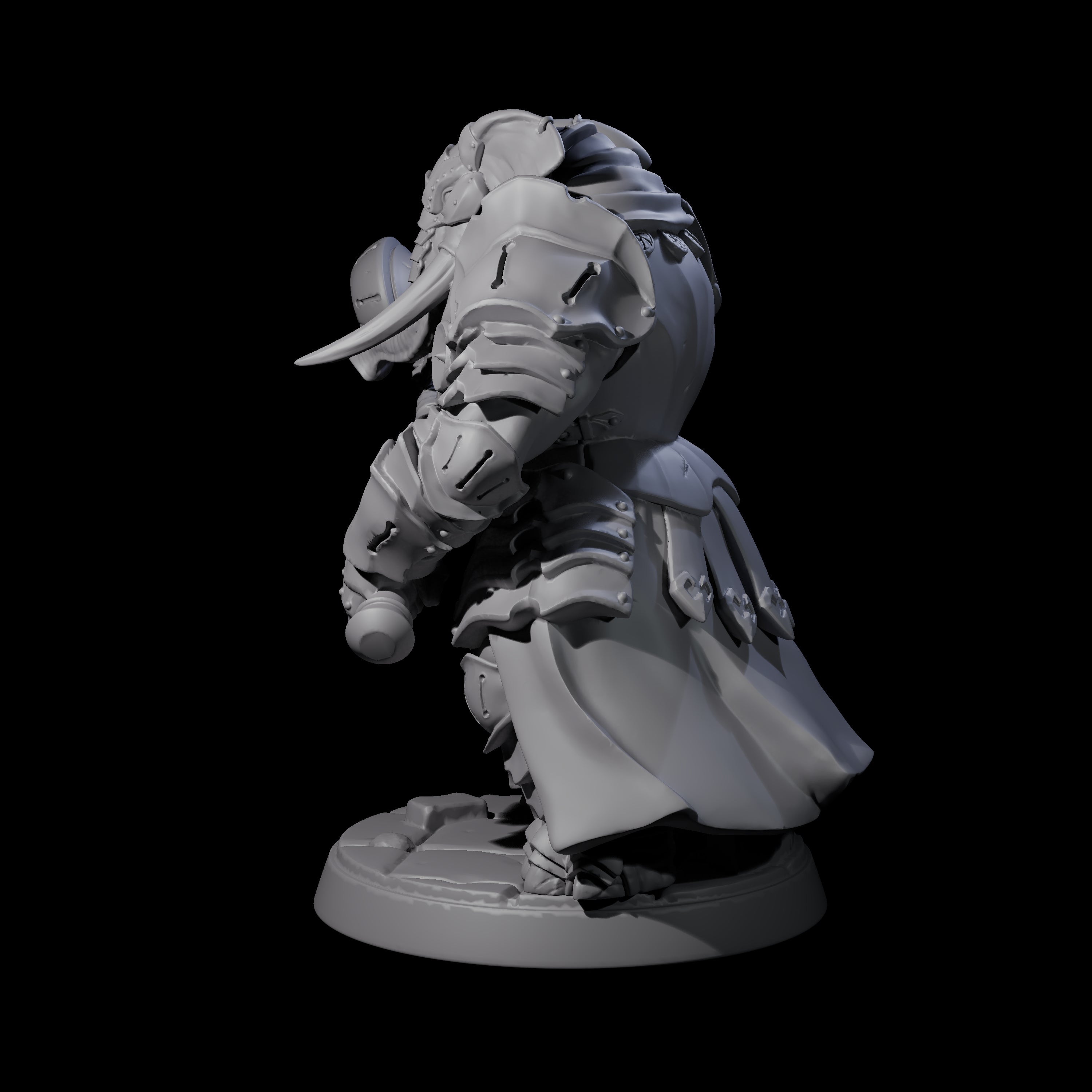 Stoic Loxodon Guard F Miniature for Dungeons and Dragons, Pathfinder or other TTRPGs