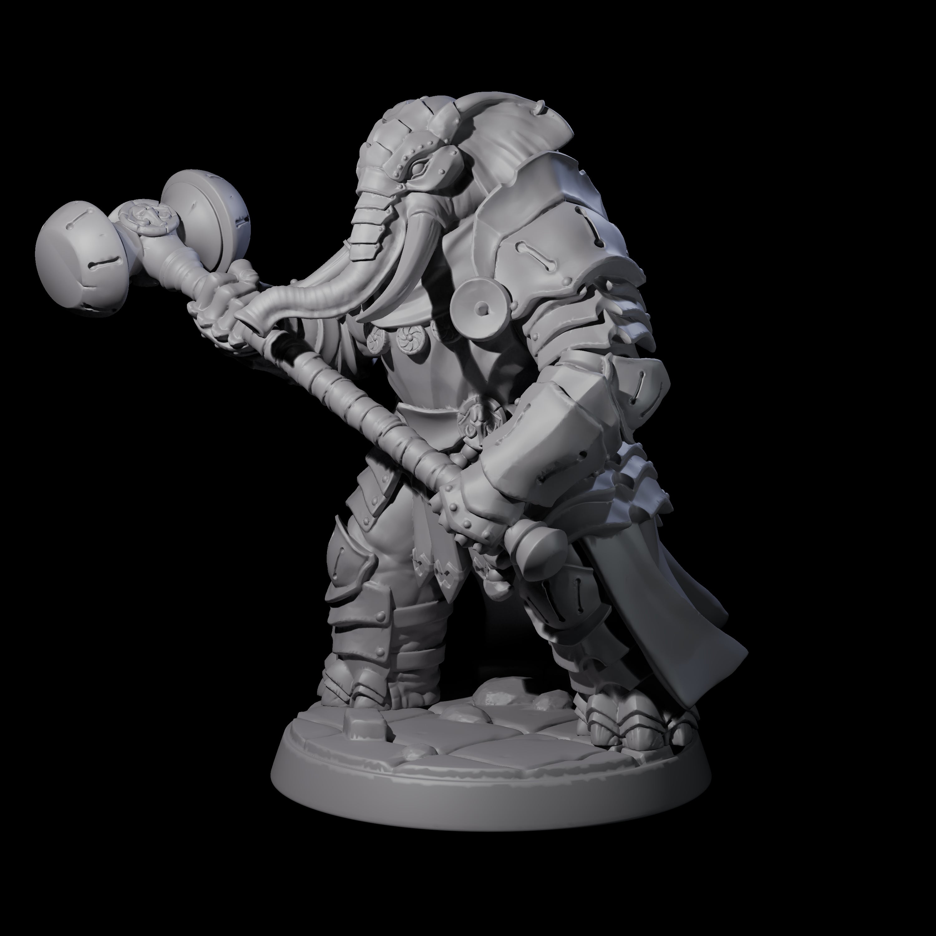 Stoic Loxodon Guard F Miniature for Dungeons and Dragons, Pathfinder or other TTRPGs