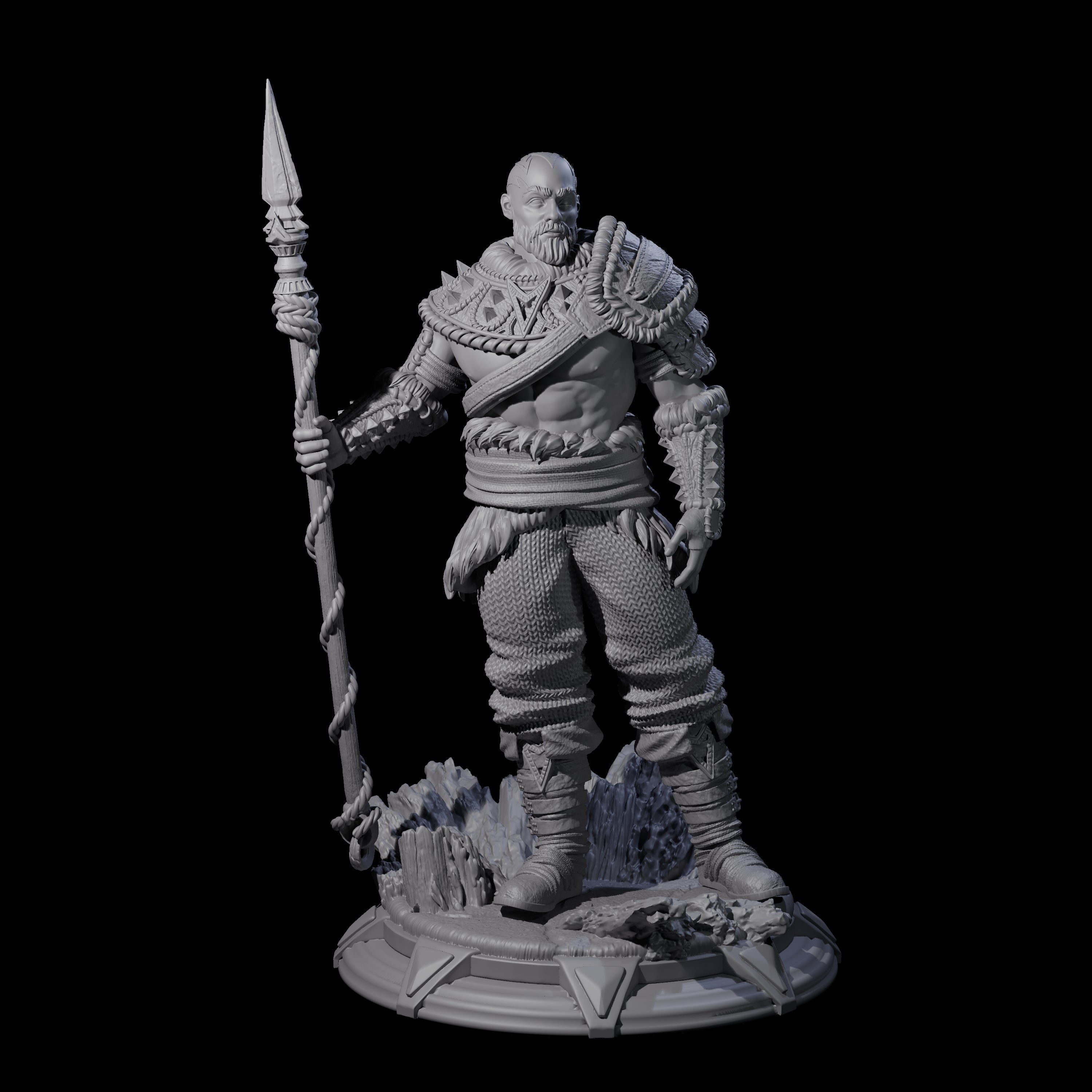 Stoic Northern Tribesman Warrior Miniature for Dungeons and Dragons, Pathfinder or other TTRPGs