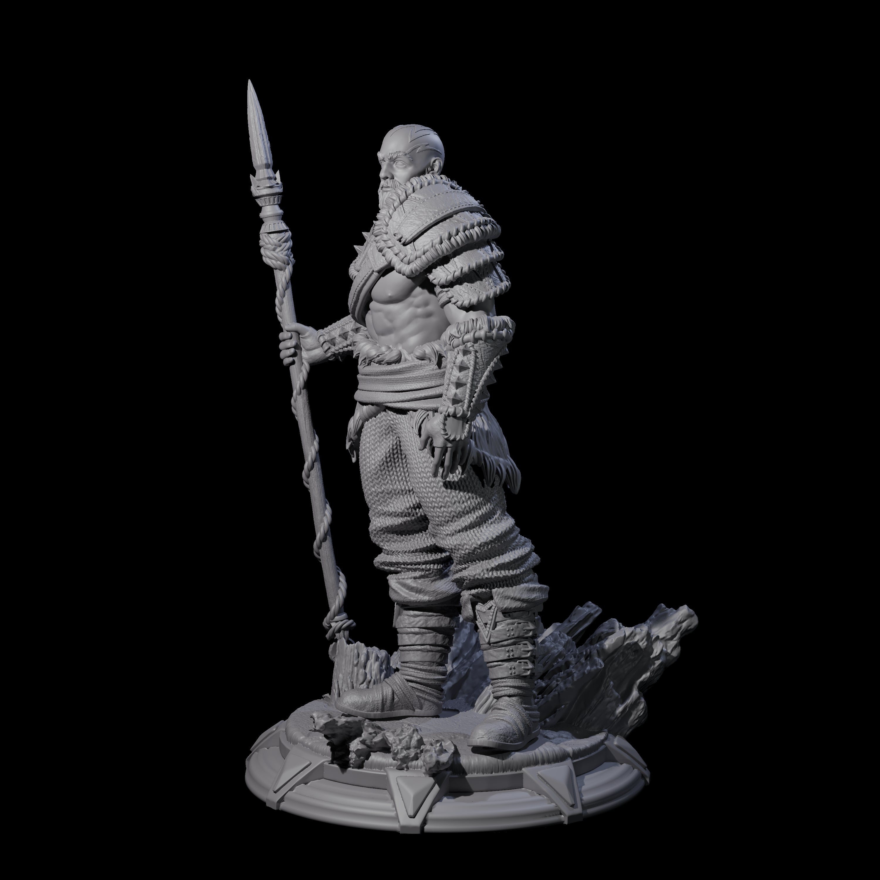 Stoic Northern Tribesman Warrior Miniature for Dungeons and Dragons, Pathfinder or other TTRPGs