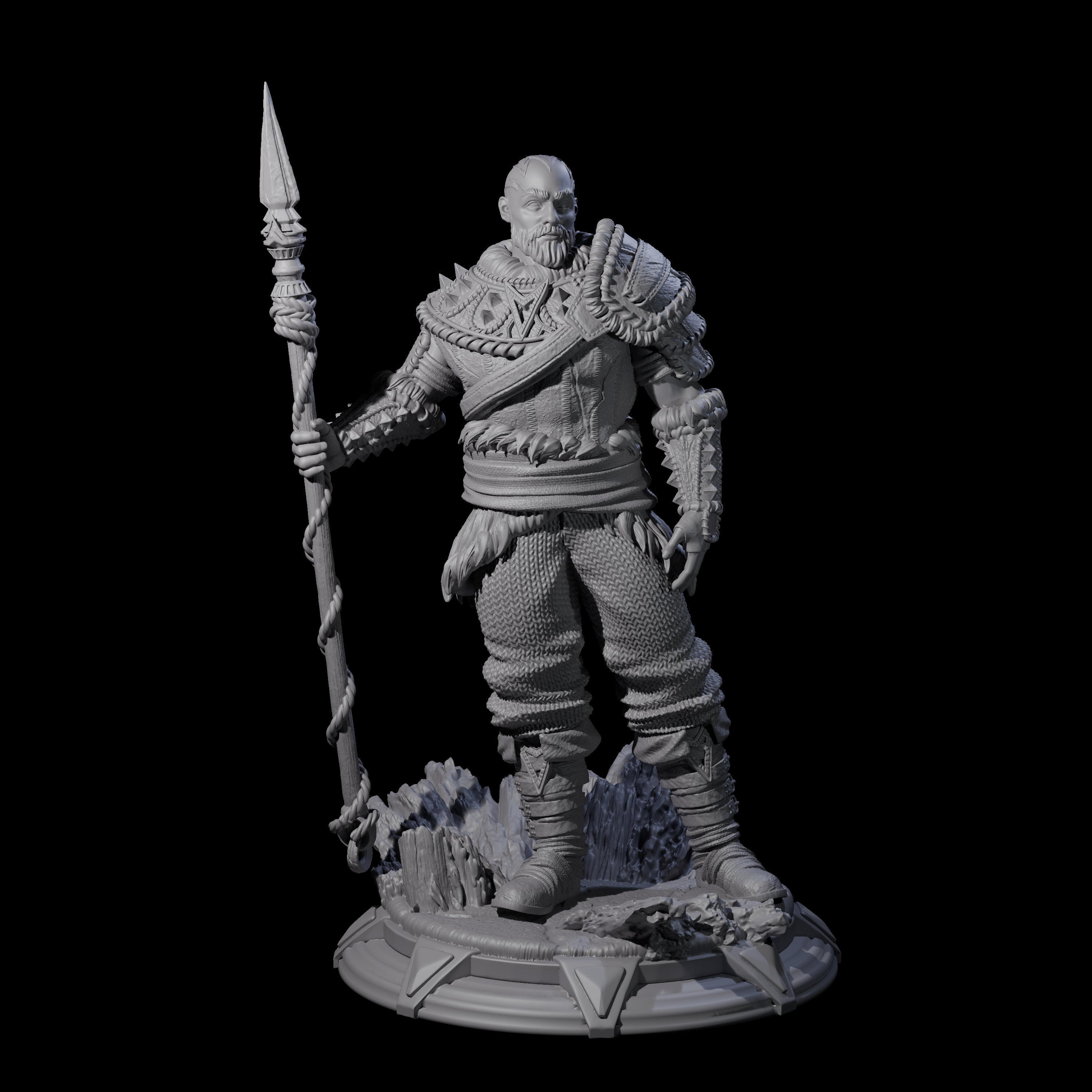 Stoic Northern Tribesman Warrior Miniature for Dungeons and Dragons, Pathfinder or other TTRPGs