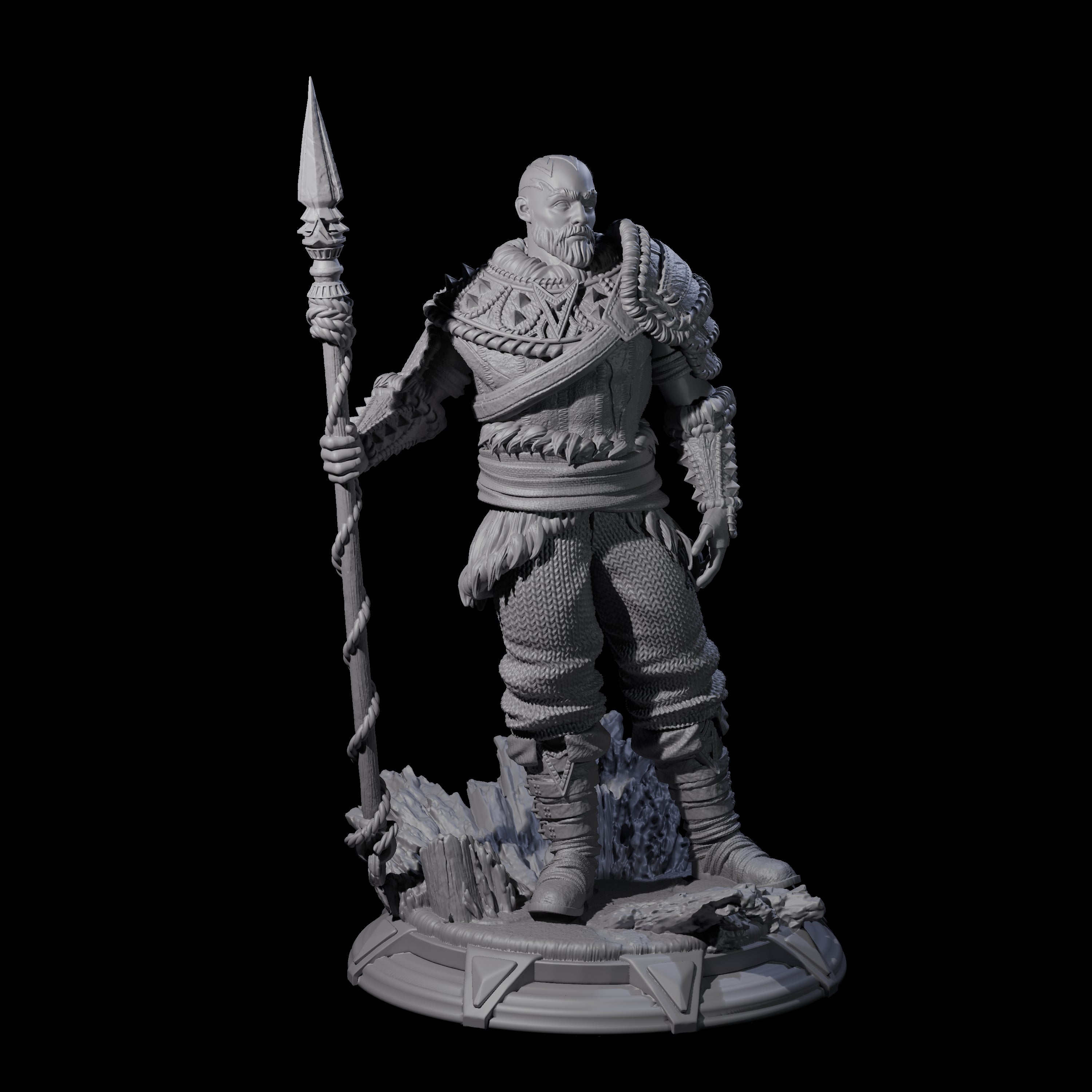 Stoic Northern Tribesman Warrior Miniature for Dungeons and Dragons, Pathfinder or other TTRPGs