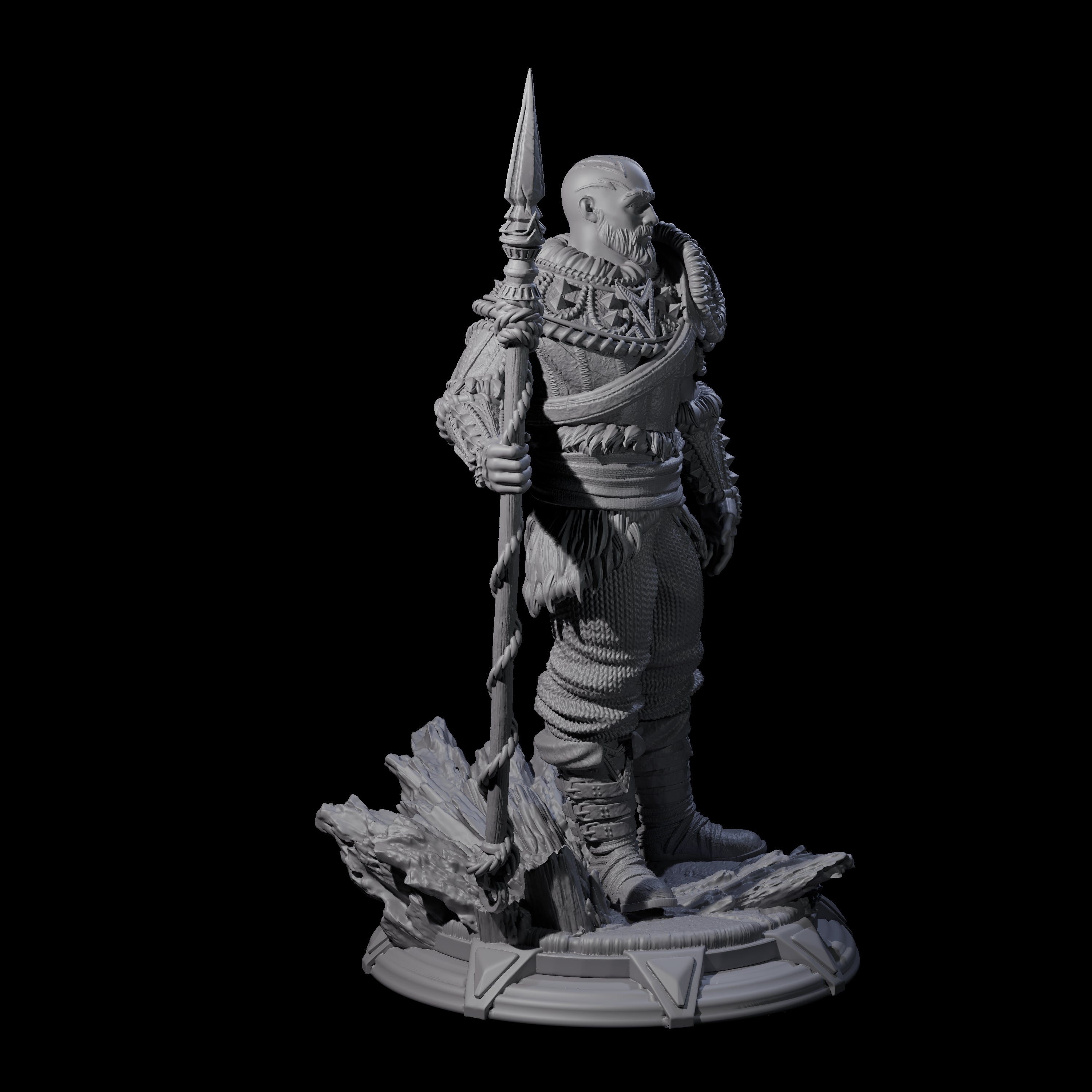 Stoic Northern Tribesman Warrior Miniature for Dungeons and Dragons, Pathfinder or other TTRPGs