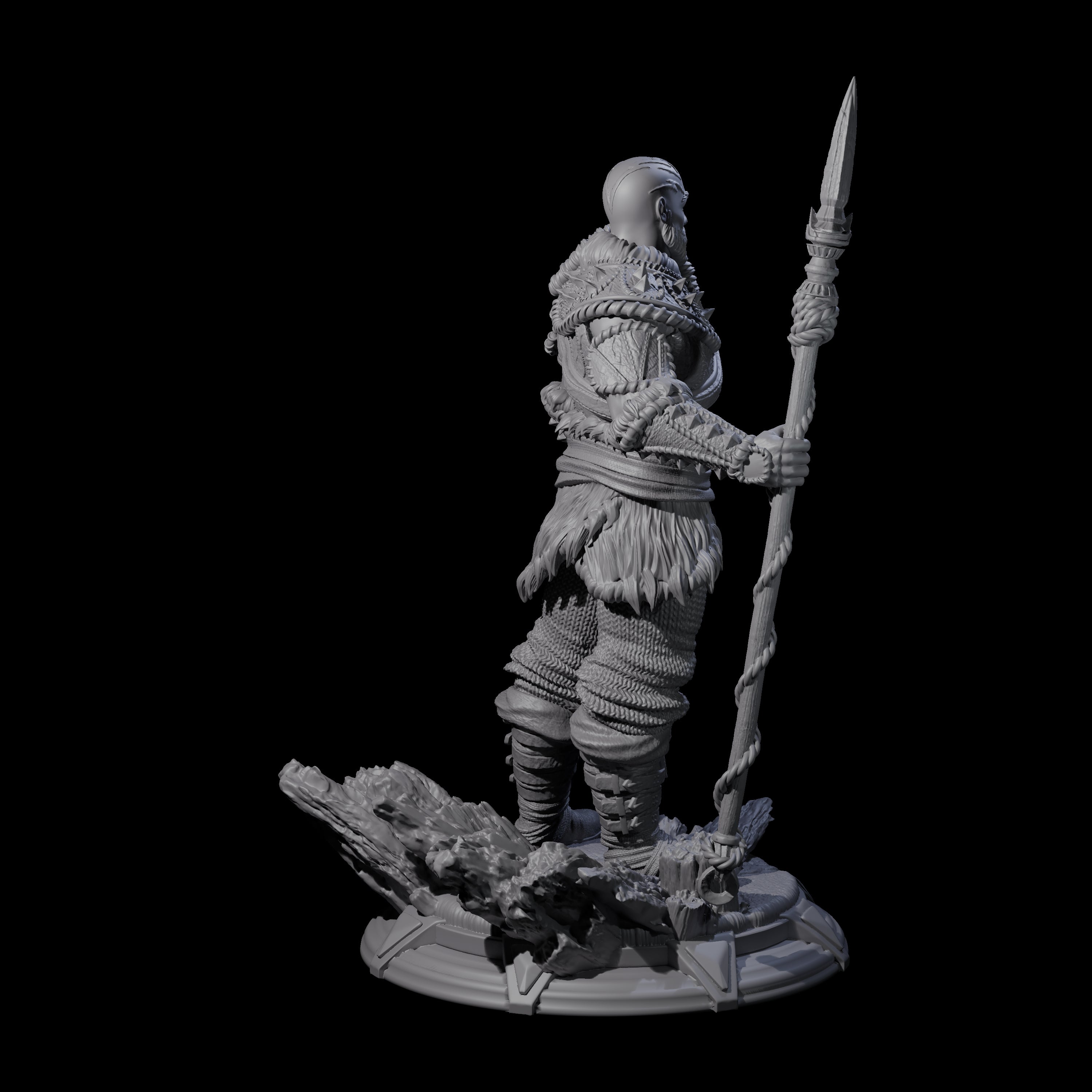 Stoic Northern Tribesman Warrior Miniature for Dungeons and Dragons, Pathfinder or other TTRPGs