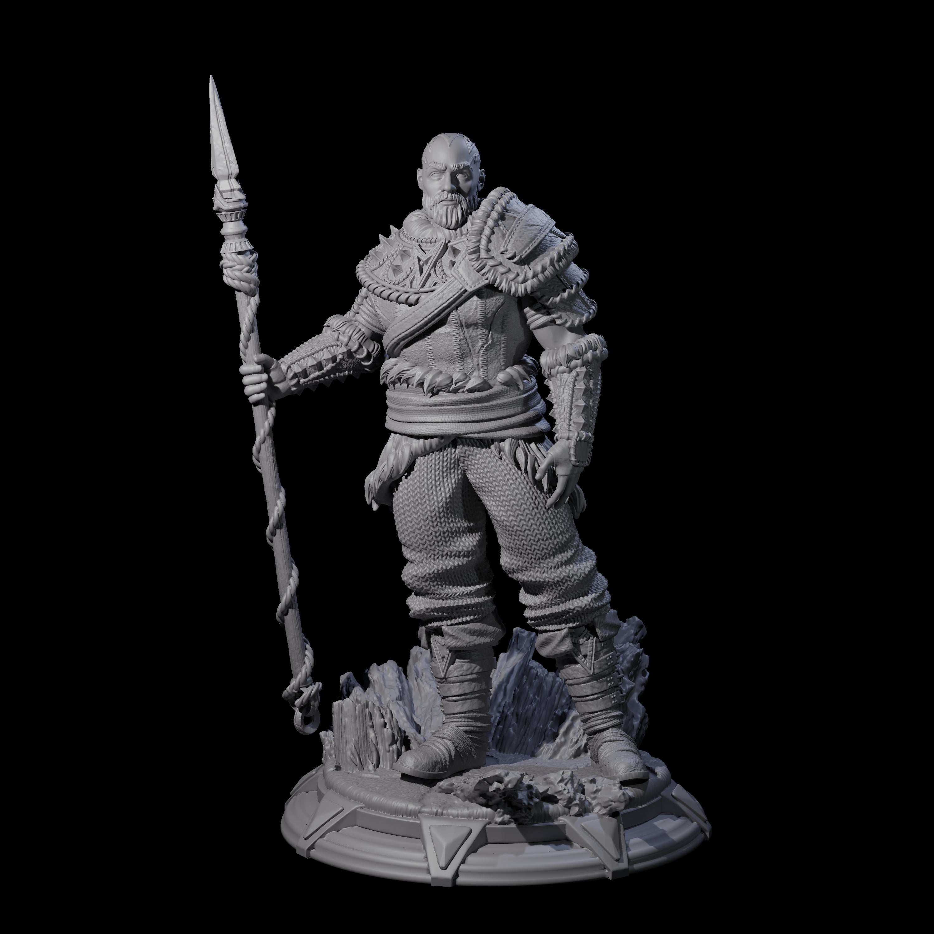 Stoic Northern Tribesman Warrior Miniature for Dungeons and Dragons, Pathfinder or other TTRPGs