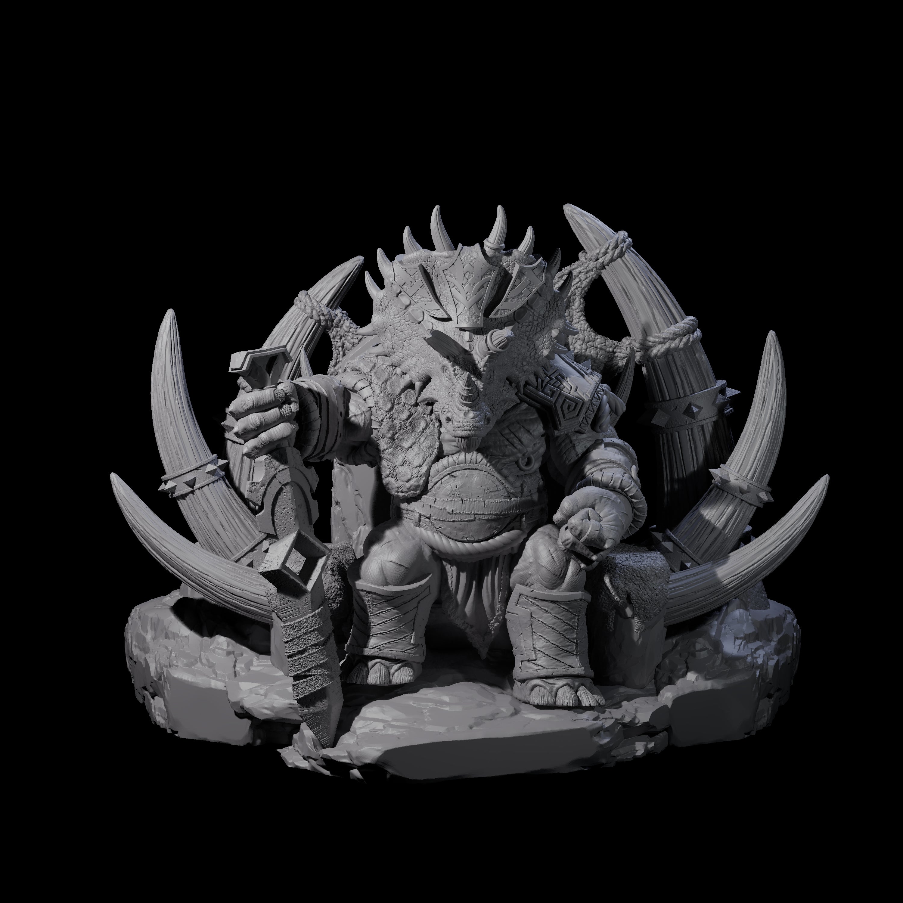 Stoic Saurian King Miniature for Dungeons and Dragons, Pathfinder or other TTRPGs