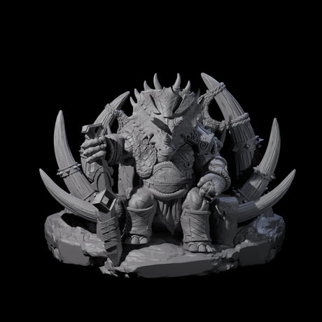 Stoic Saurian King Miniature for Dungeons and Dragons, Pathfinder or other TTRPGs