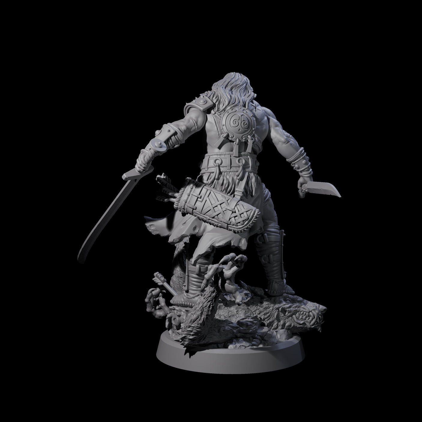 Stomping Werewolf Hunter Miniature for Dungeons and Dragons, Pathfinder or other TTRPGs