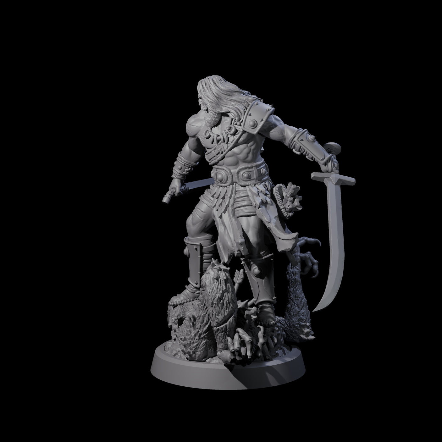 Stomping Werewolf Hunter Miniature for Dungeons and Dragons, Pathfinder or other TTRPGs