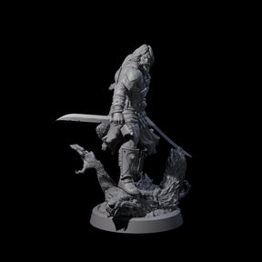Stomping Werewolf Hunter Miniature for Dungeons and Dragons, Pathfinder or other TTRPGs