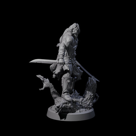 Stomping Werewolf Hunter Miniature for Dungeons and Dragons, Pathfinder or other TTRPGs