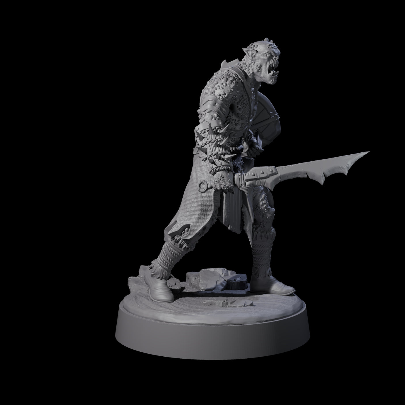 Stoneflesh Orc A Miniature for Dungeons and Dragons, Pathfinder or other TTRPGs