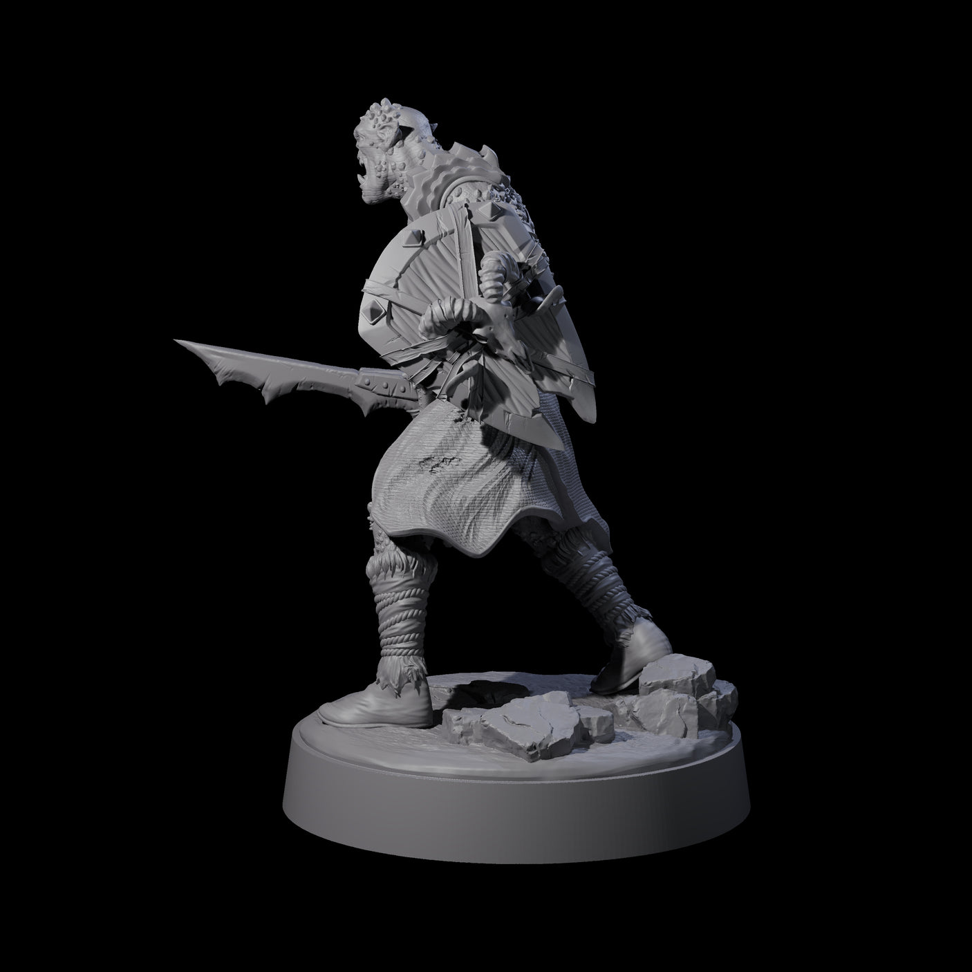 Stoneflesh Orc A Miniature for Dungeons and Dragons, Pathfinder or other TTRPGs