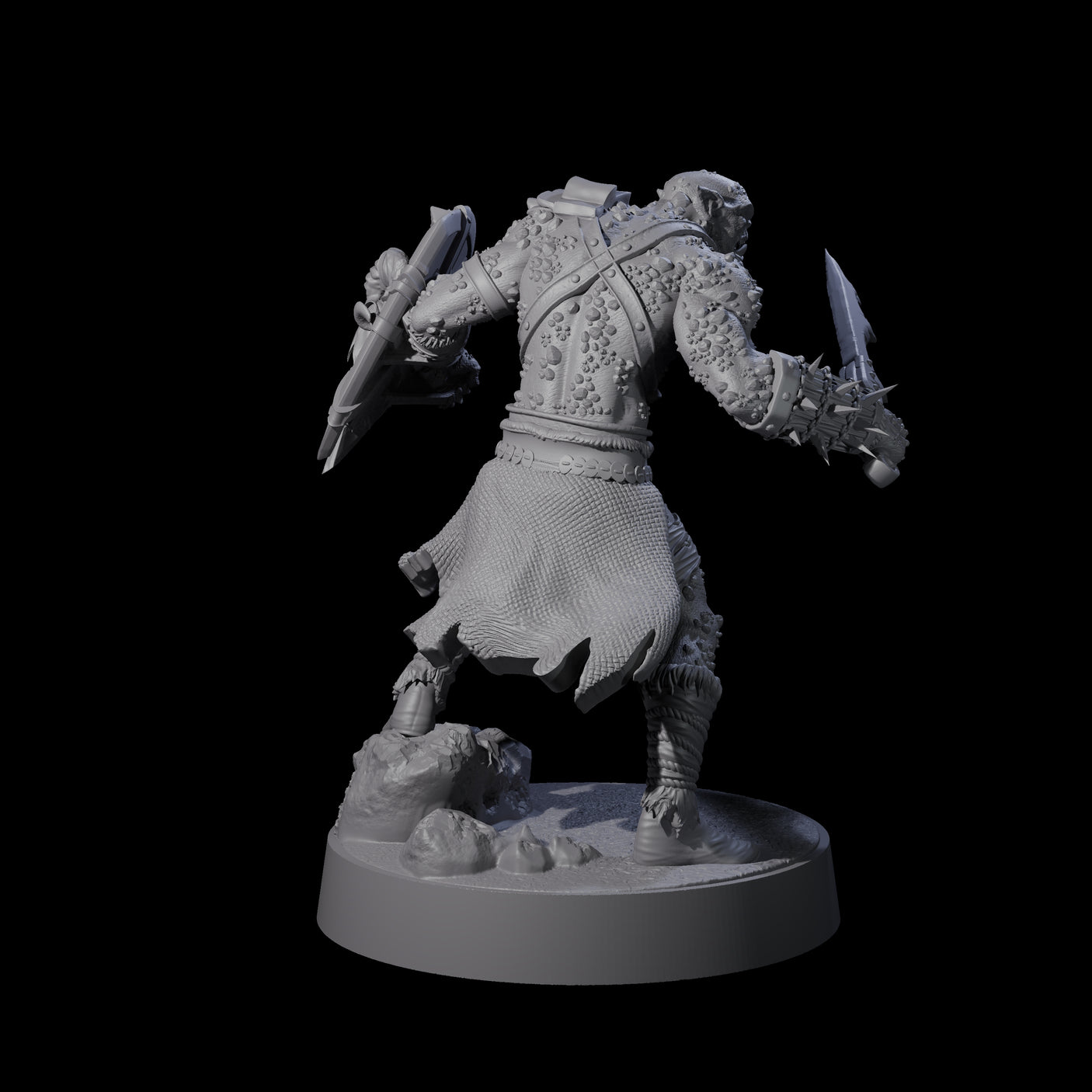 Stoneflesh Orc B Miniature for Dungeons and Dragons, Pathfinder or other TTRPGs