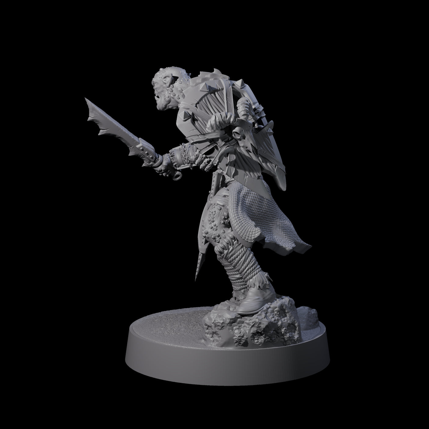 Stoneflesh Orc B Miniature for Dungeons and Dragons, Pathfinder or other TTRPGs