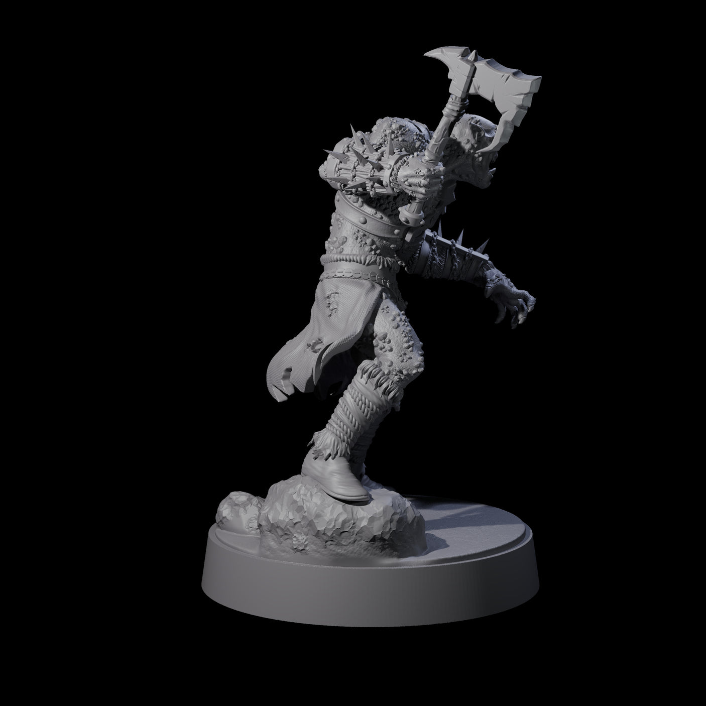 Stoneflesh Orc C Miniature for Dungeons and Dragons, Pathfinder or other TTRPGs