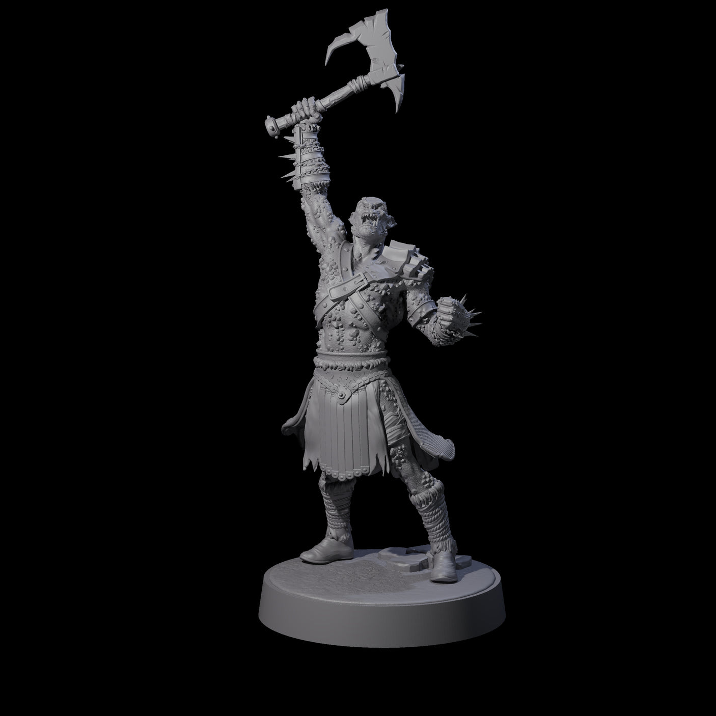 Stoneflesh Orc D Miniature for Dungeons and Dragons, Pathfinder or other TTRPGs