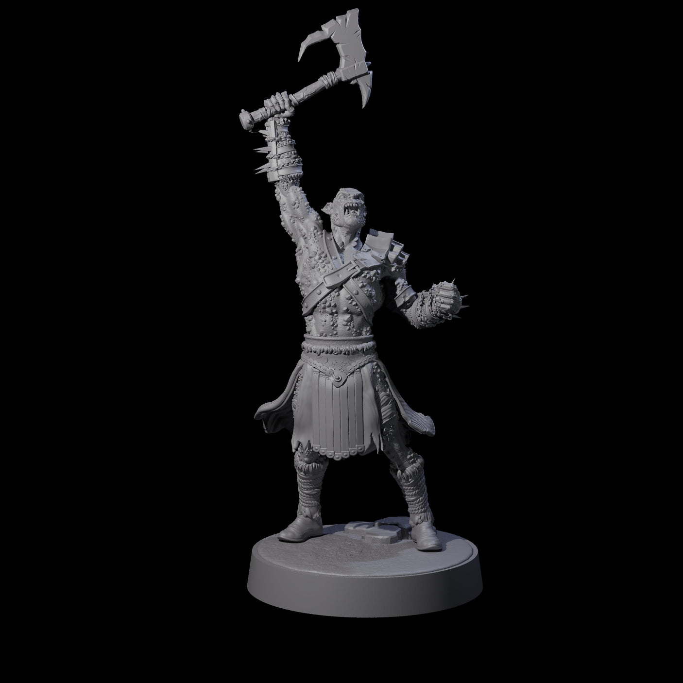 Stoneflesh Orc D Miniature for Dungeons and Dragons, Pathfinder or other TTRPGs