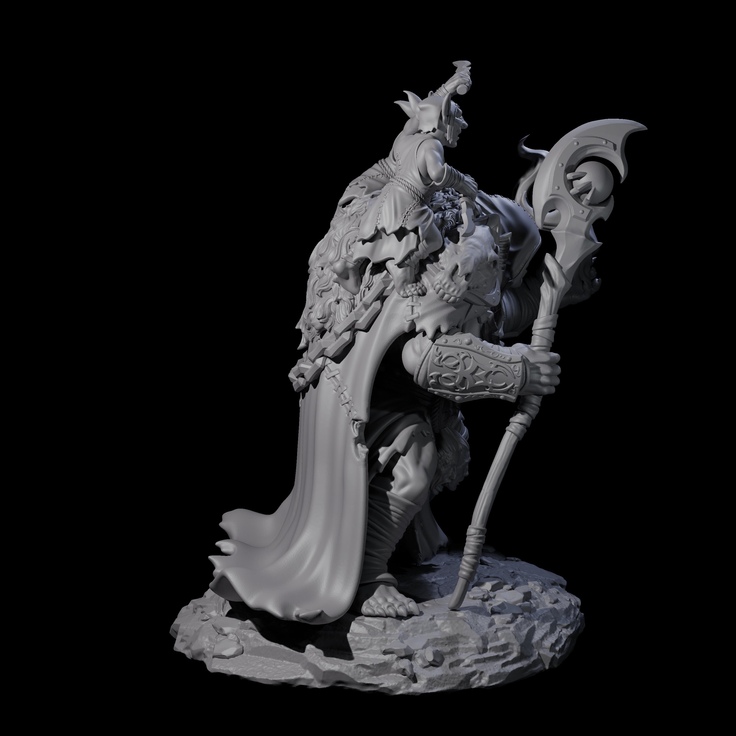 Stooped Orc Shaman Miniature for Dungeons and Dragons, Pathfinder or other TTRPGs