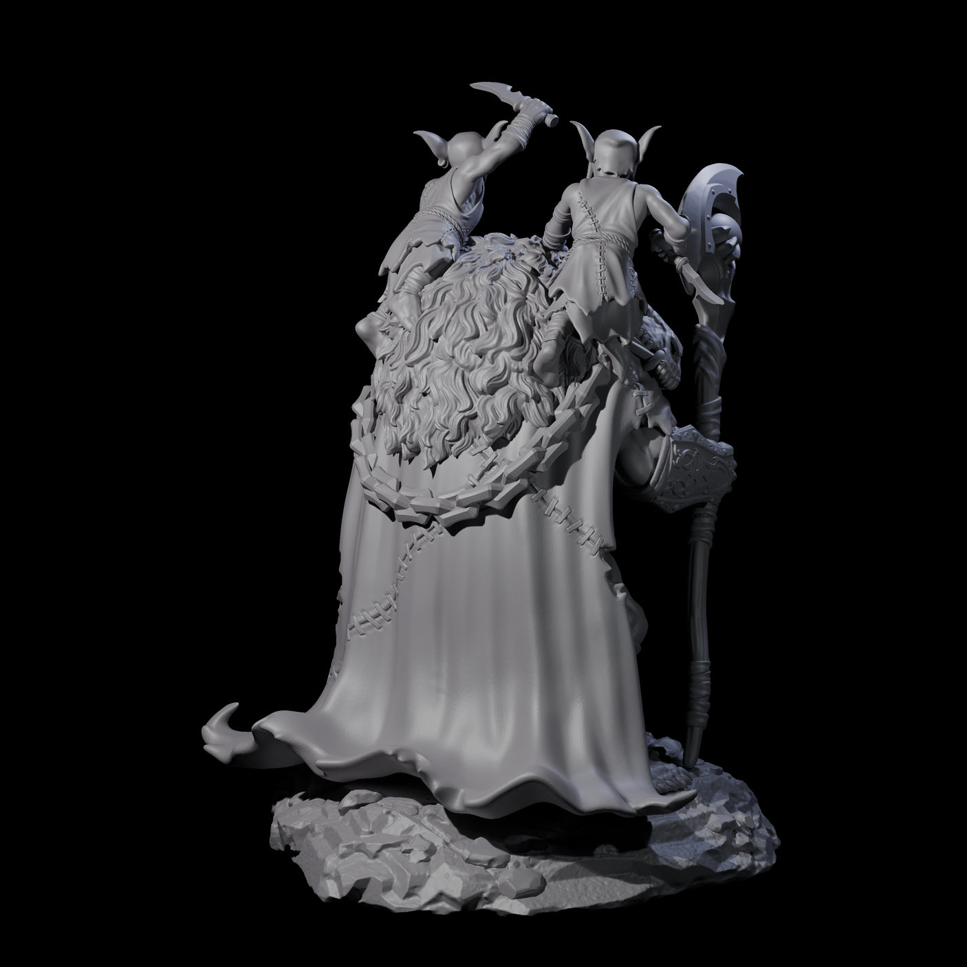 Stooped Orc Shaman Miniature for Dungeons and Dragons, Pathfinder or other TTRPGs