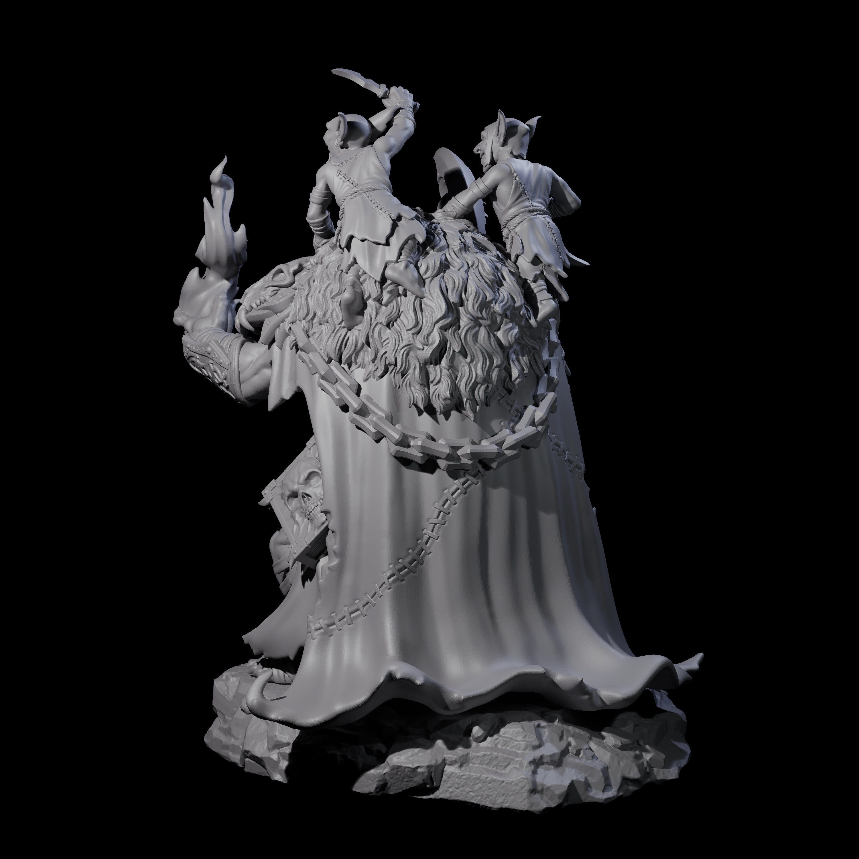 Stooped Orc Shaman Miniature for Dungeons and Dragons, Pathfinder or other TTRPGs