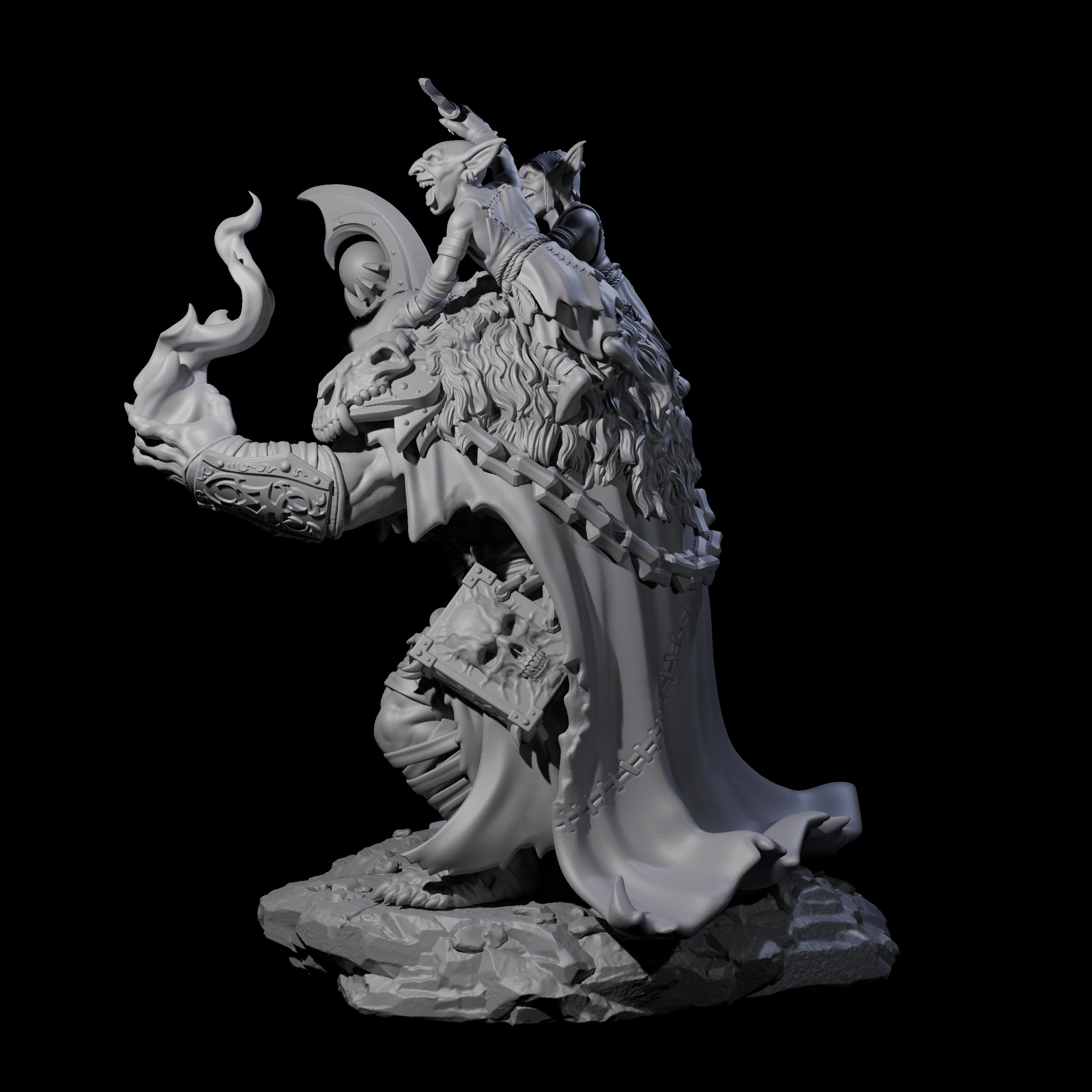 Stooped Orc Shaman Miniature for Dungeons and Dragons, Pathfinder or other TTRPGs