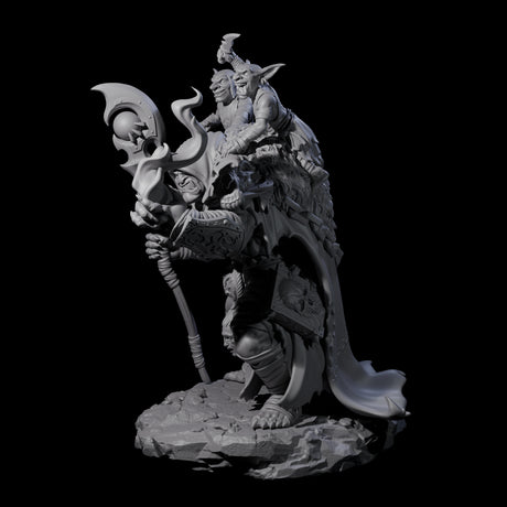 Stooped Orc Shaman Miniature for Dungeons and Dragons, Pathfinder or other TTRPGs