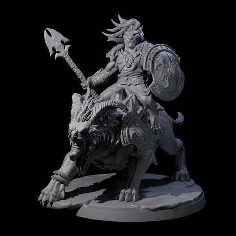 Storming Leonin Cavalry A Miniature for Dungeons and Dragons, Pathfinder or other TTRPGs